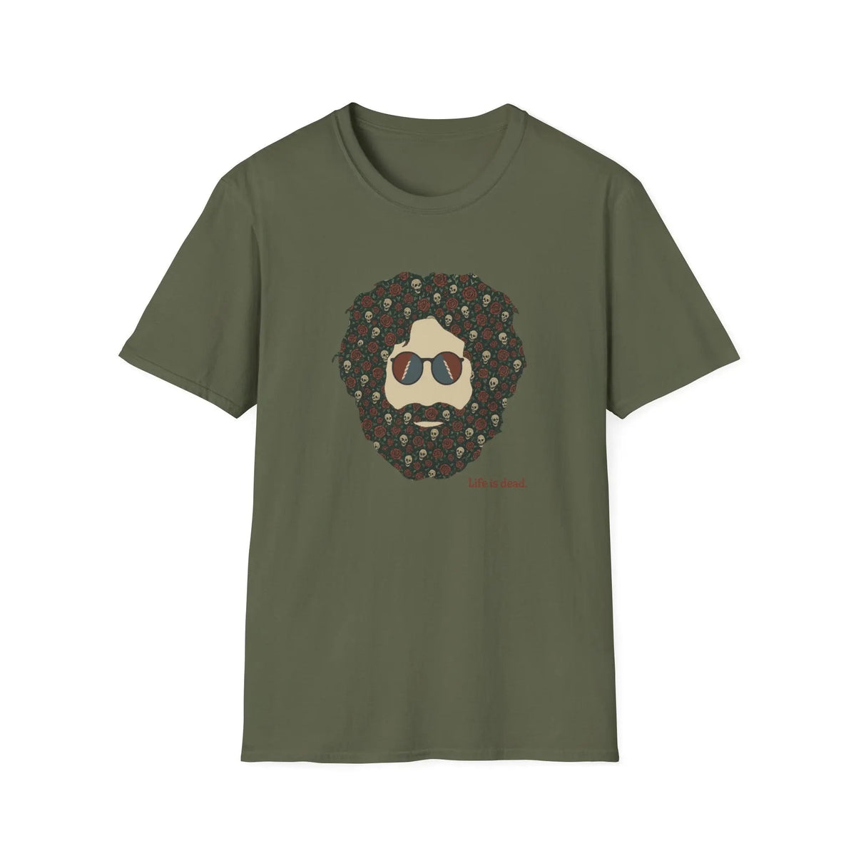 เสื้อยืด Skull & Roses Jerry Life is Dead