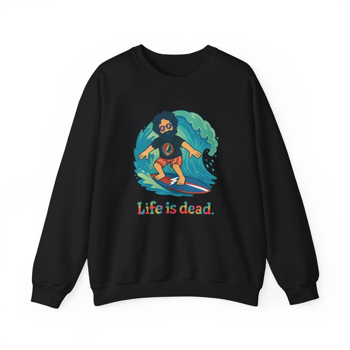 เสื้อคอกลมลาย Jerry เล่นเซิร์ฟ Life is Dead