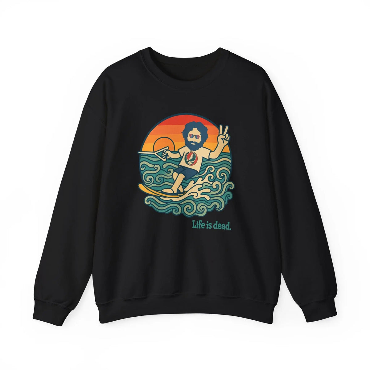 เสื้อคอกลม Waterskiin' Jerry Life is Dead