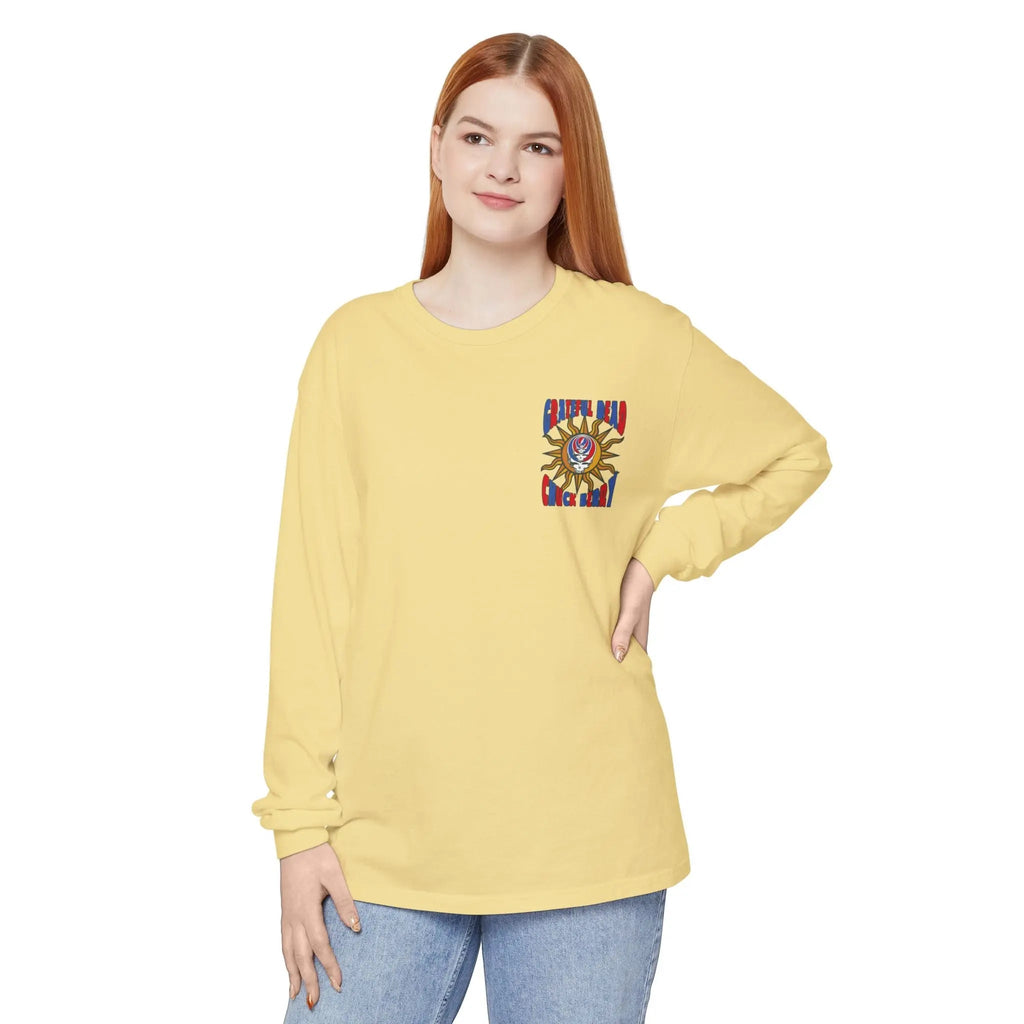 เสื้อยืดแขนยาวย้อมผ้าสำเร็จรูป ลายคอนเสิร์ต Chuck Berry