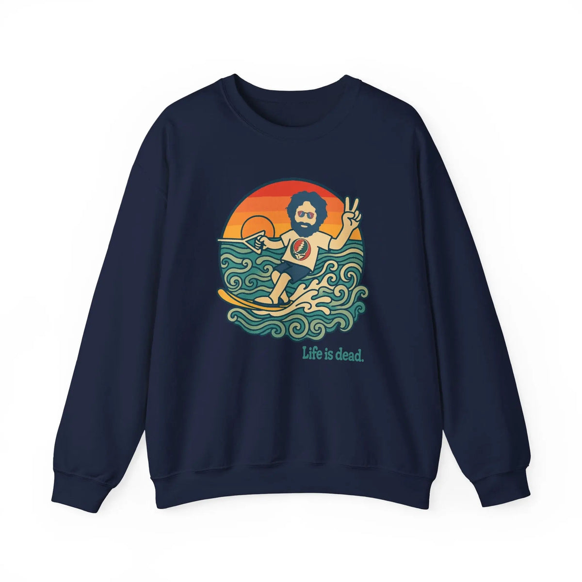 เสื้อคอกลม Waterskiin' Jerry Life is Dead