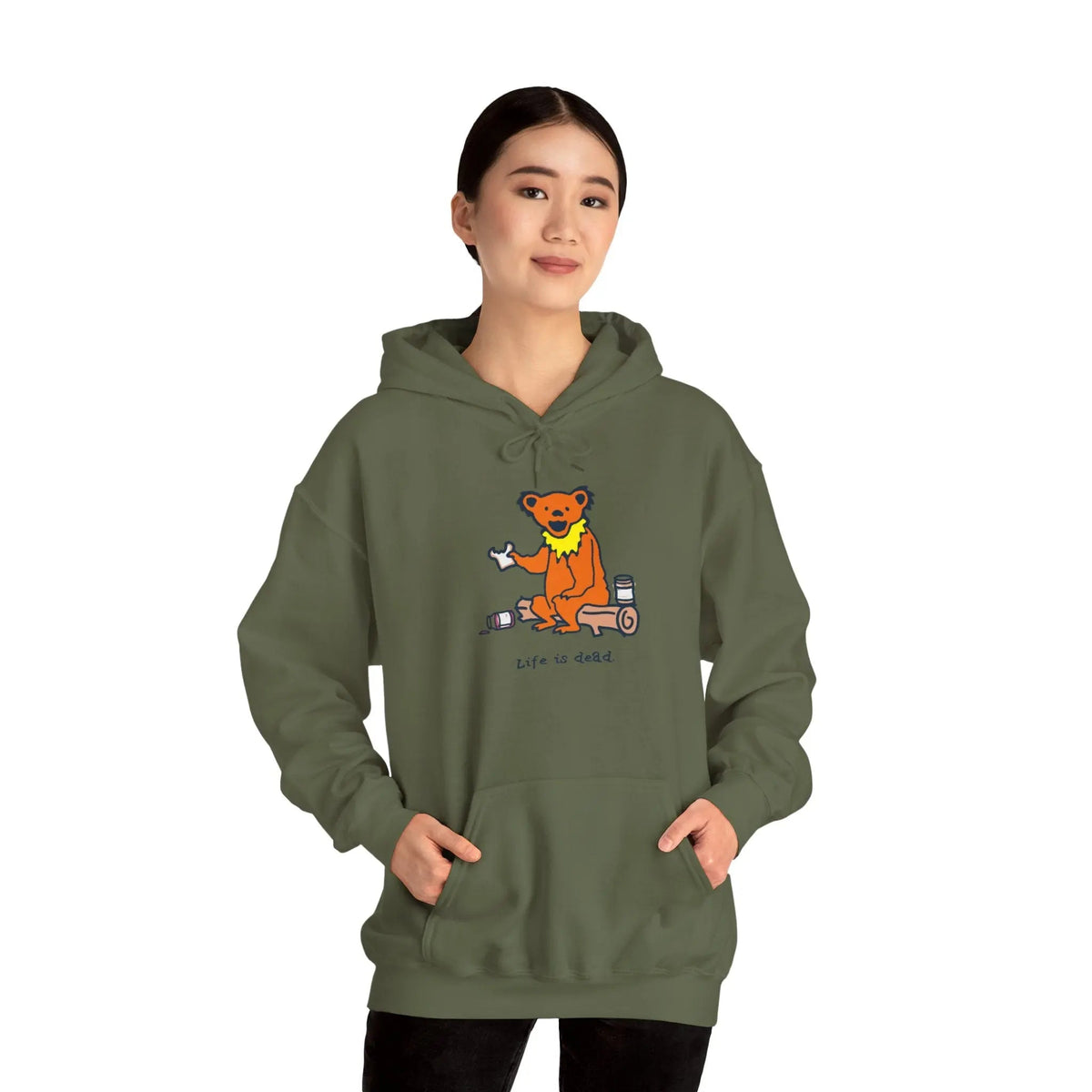เสื้อฮู้ด Life is Dead Snackin' Bear