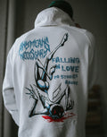 เสื้อฮู้ดแบบสวม Falling in Love สีขาววินเทจ