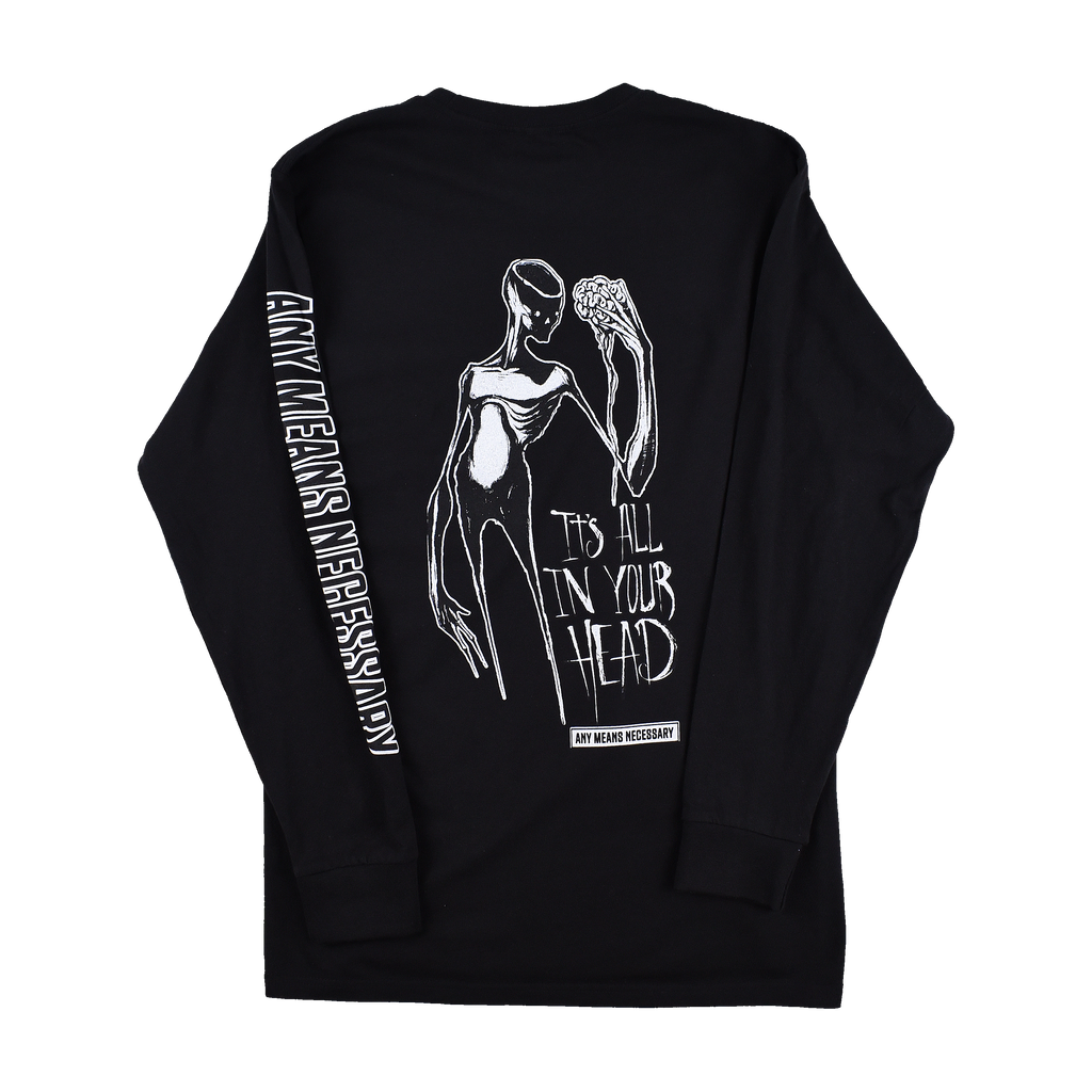 เสื้อยืดแขนยาว It's All In Your Head สีดำ