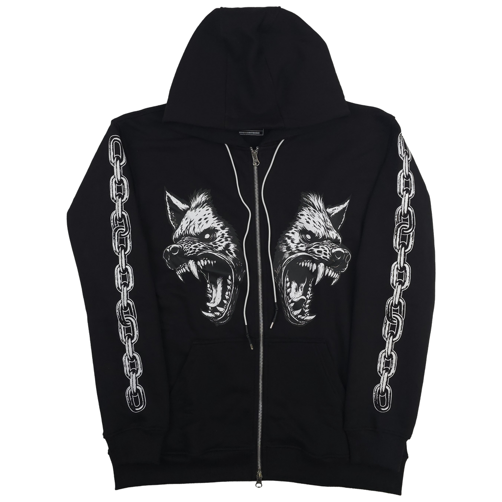 เสื้อฮู้ดซิปหน้า Cerberus สีดำ