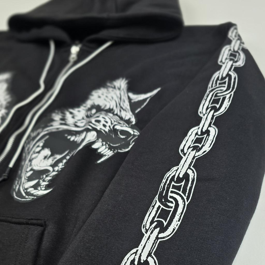 เสื้อฮู้ดซิปหน้า Cerberus สีดำ