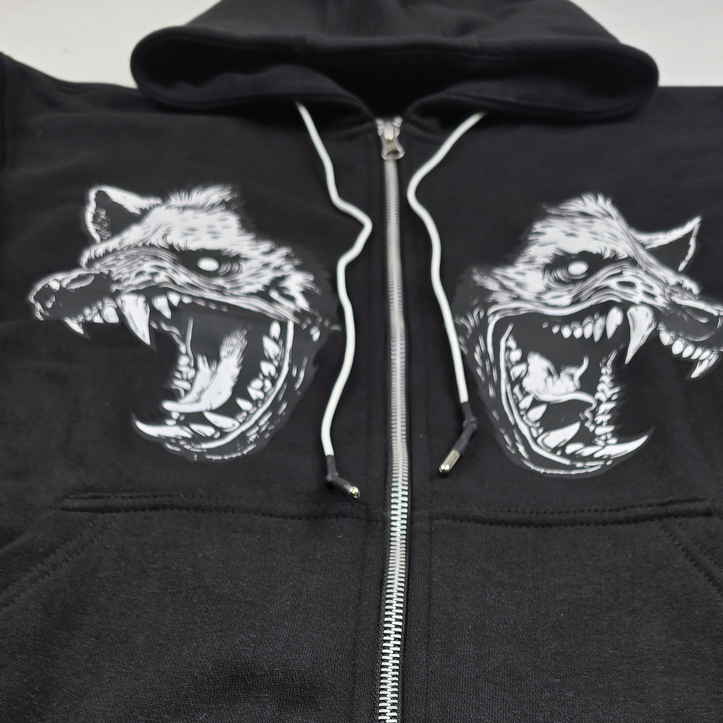 เสื้อฮู้ดซิปหน้า Cerberus สีดำ