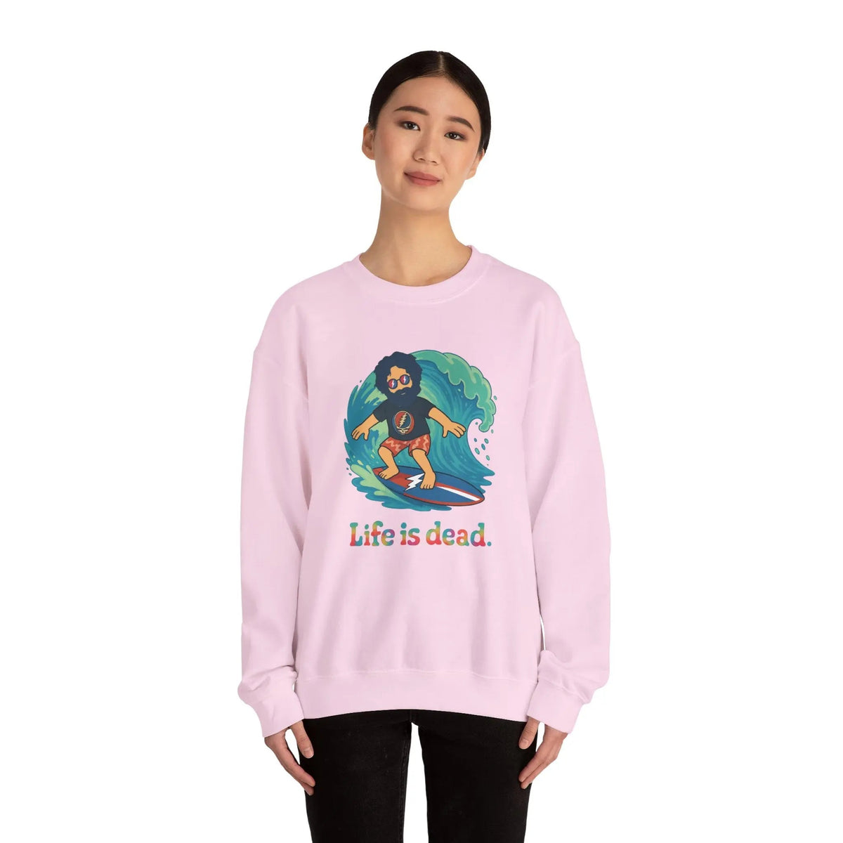 เสื้อคอกลมลาย Jerry เล่นเซิร์ฟ Life is Dead