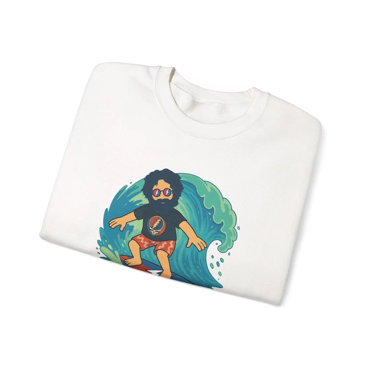 เสื้อคอกลมลาย Jerry เล่นเซิร์ฟ Life is Dead