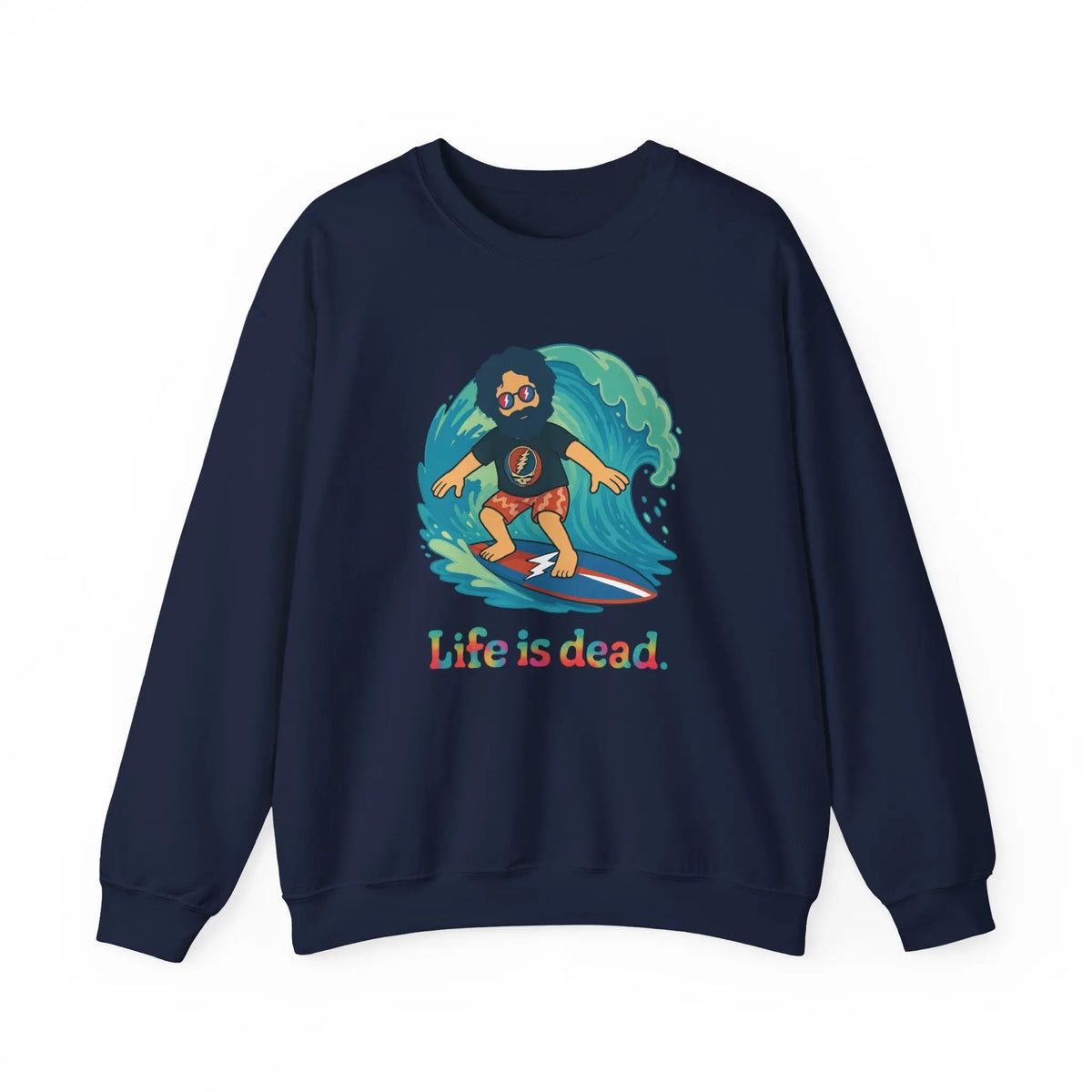 เสื้อคอกลมลาย Jerry เล่นเซิร์ฟ Life is Dead