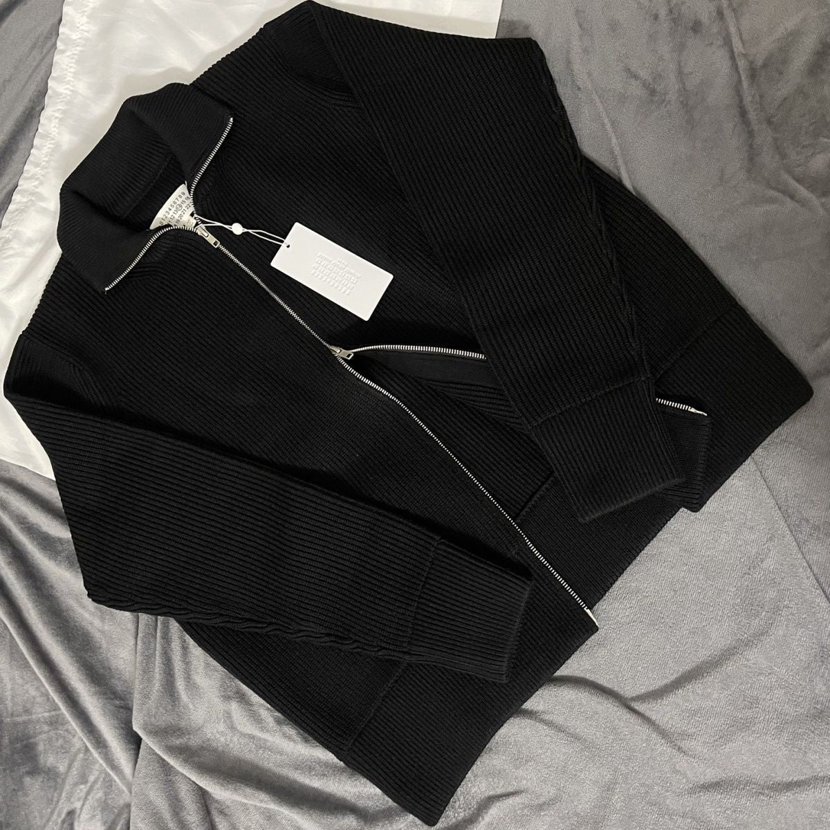 เสื้อแจ็กเก็ตขนสัตว์คอสูงซิปสองทาง