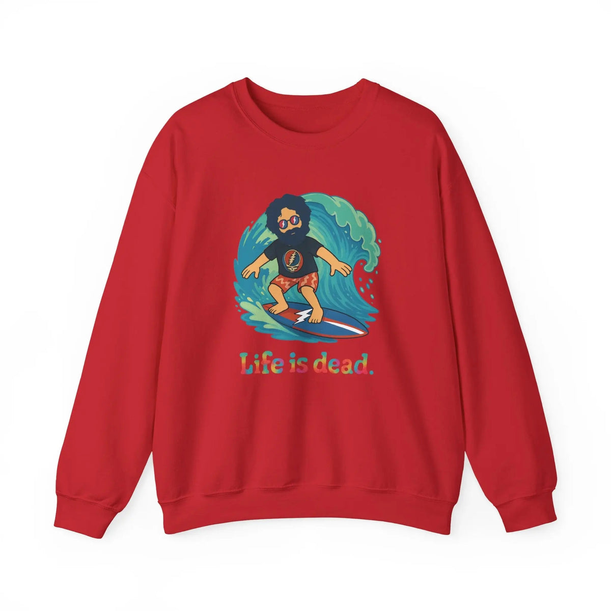 เสื้อคอกลมลาย Jerry เล่นเซิร์ฟ Life is Dead