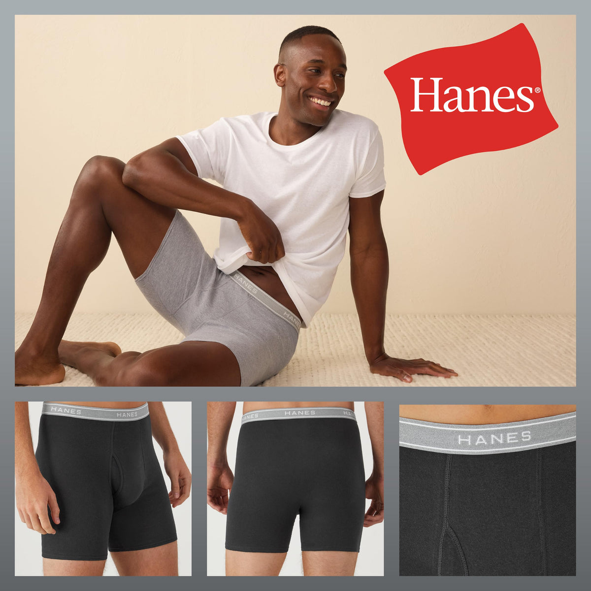 Hanes mens Underwear Boxer Briefs Pack, Cool & Breathable Cotton