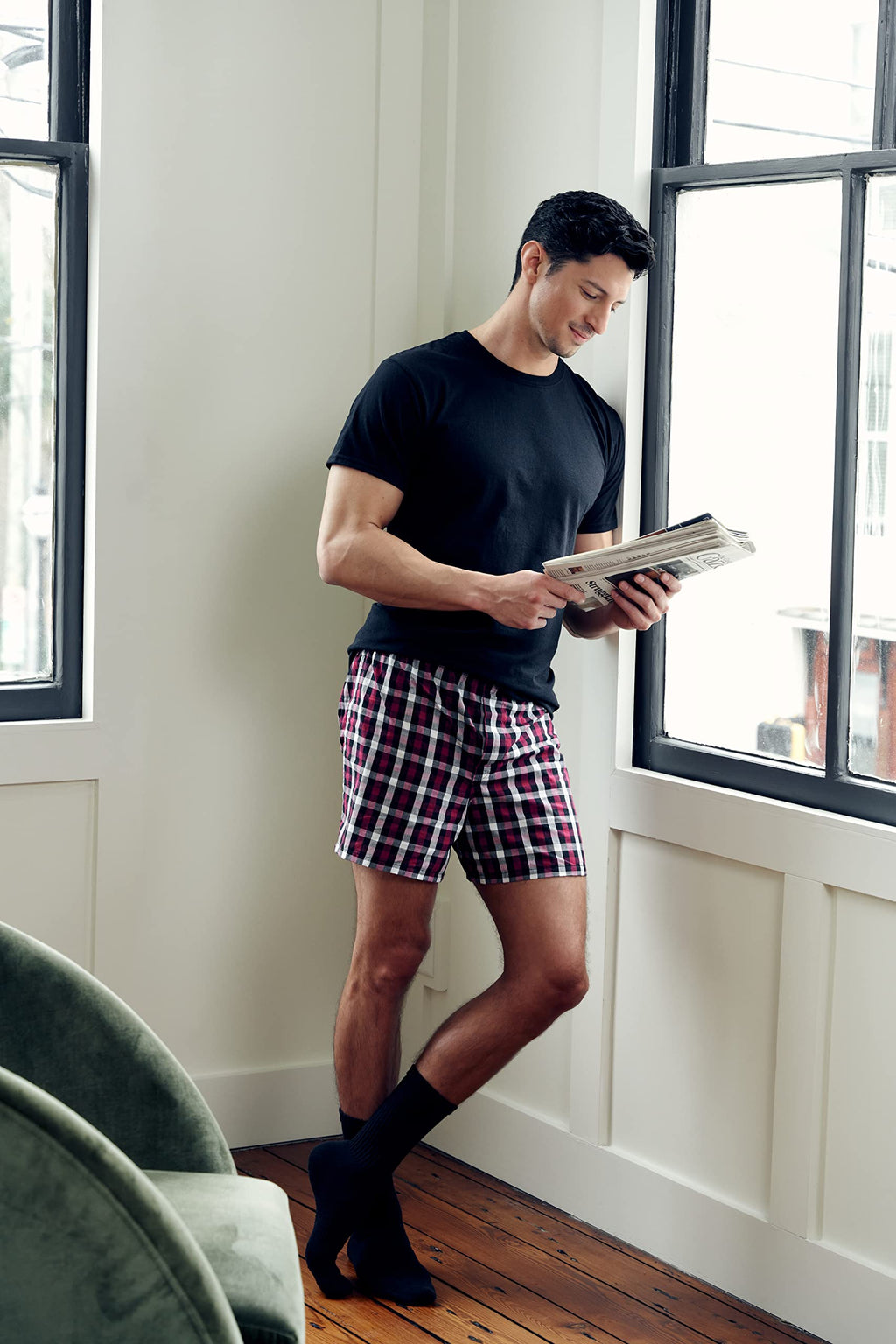 เสื้อยืดคอกลมผู้ชาย Gildan, แบบแพ็คหลายตัว, สไตล์ G1100