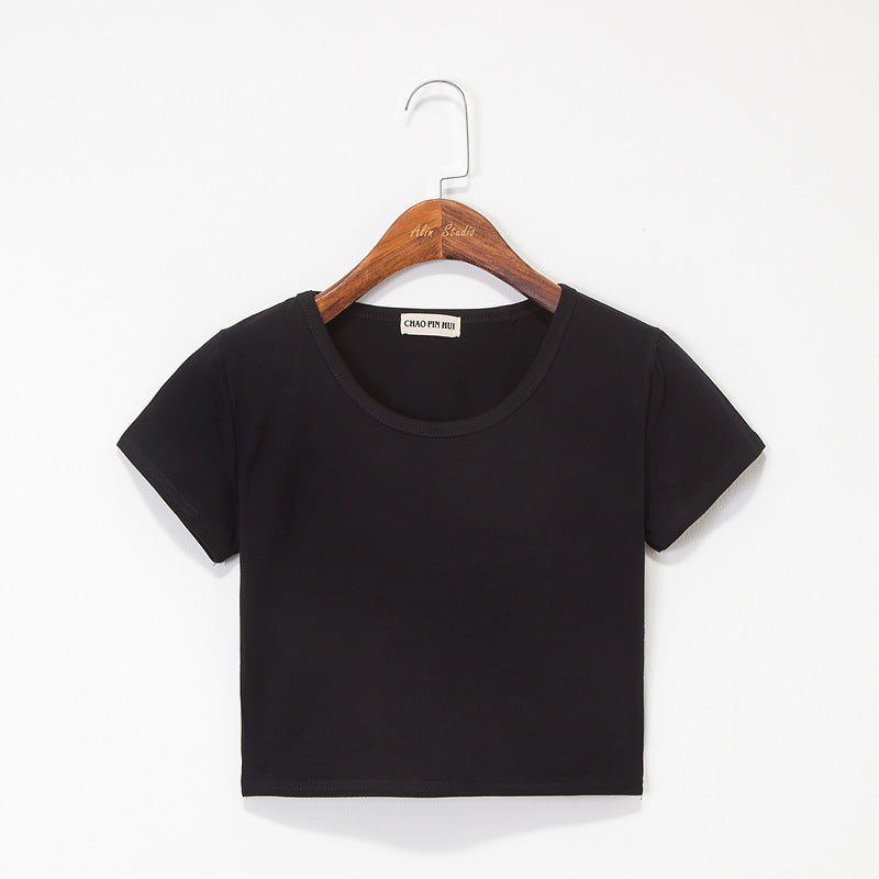 เสื้อแขนสั้นรัดรูปโชว์สะดือ
