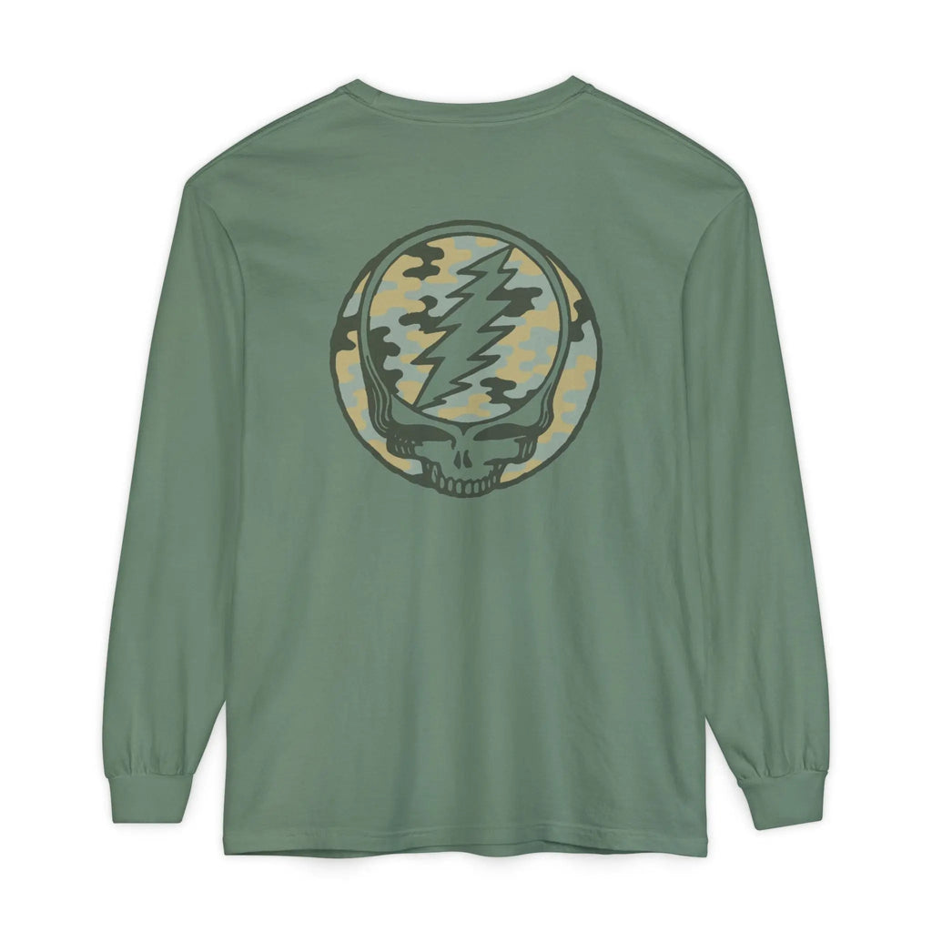 เสื้อแขนยาวลายพราง Stealie คอลเลกชัน Vineyard พิมพ์ลายสองด้าน ย้อมสีแบบสำเร็จเสื้อ