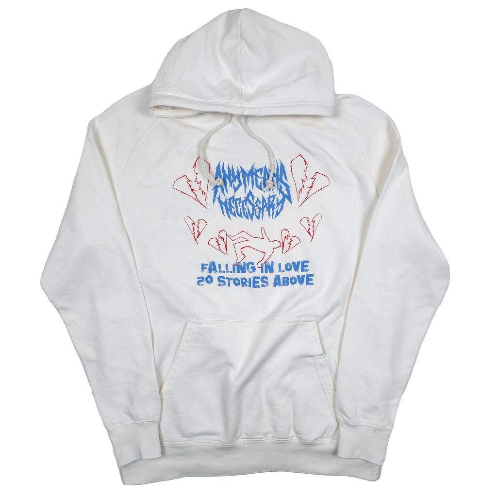 เสื้อฮู้ดแบบสวม Falling in Love สีขาววินเทจ