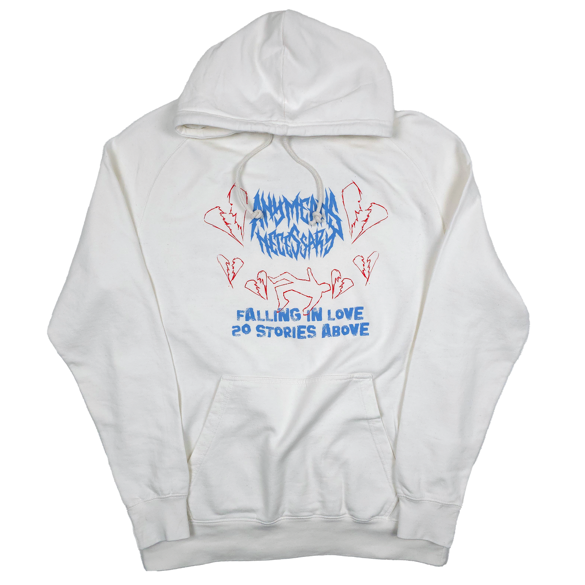 เสื้อฮู้ดแบบสวม Falling in Love สีขาววินเทจ