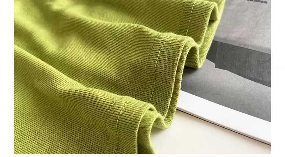 เสื้อแขนยาวผู้หญิง สีลูกกวาด เสื้อยืดรัดรูปแบบเซ็ตสองชิ้นหลอก สำหรับผู้หญิง