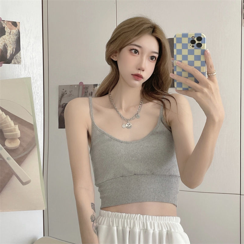 ชุดเซ็ตสองชิ้นสำหรับฤดูใบไม้ร่วง เสื้อฮู้ดผู้หญิงทรงหลวมแขนค้างคาว เสื้อครอปสเวตเตอร์แฟชั่นยอดนิยม+เสื้อสายเดี่ยว