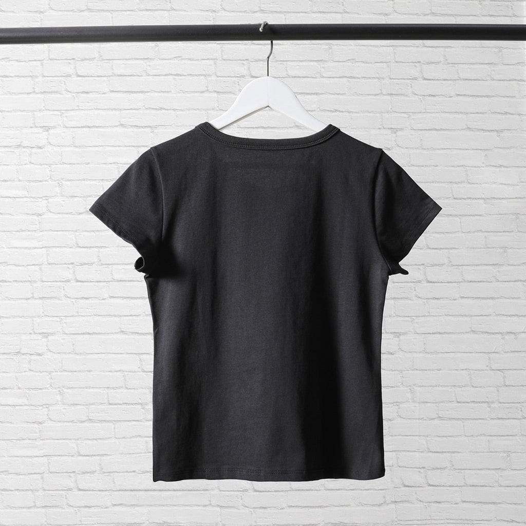 เสื้อยืดลายกราฟิกคลาสสิกร็อกสำหรับผู้หญิง เสื้อยืดคอตตอนแขนสั้นคอกลมฤดูร้อน