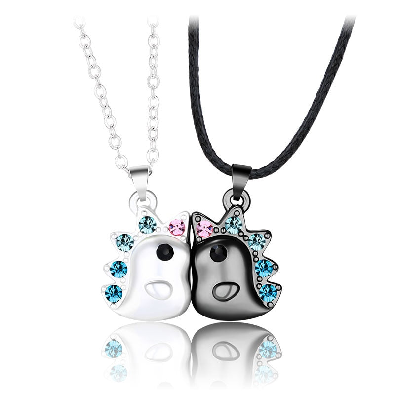 2Pcs/Set Magnetic Couple Necklace Unicorn Shaped Magnet Couple Necklace Jewelry