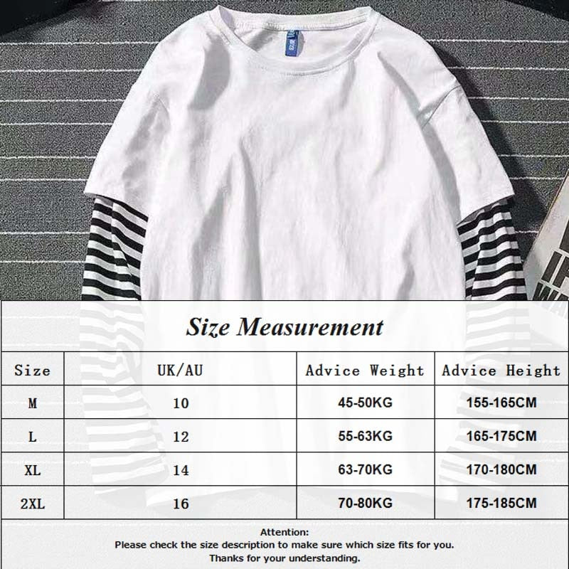 เสื้อยืดผู้หญิงแขนยาวแต่งตะเข็บสองสีแบบหลอก จับคู่สี สไตล์ฮิปฮอป เสื้อตัวใน