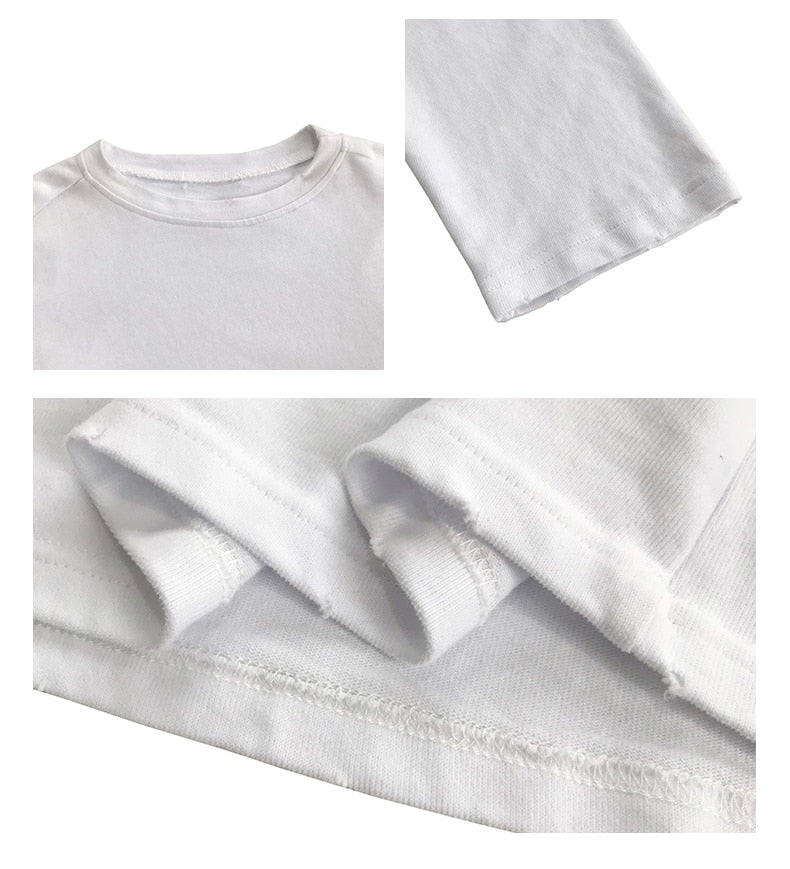 เสื้อยืดแขนยาวทรงโอเวอร์ไซส์สีพื้นสไตล์ฮาราจูกุสำหรับผู้หญิง เสื้อยืดตัวยาวน่ารักสำหรับใส่ในฤดูใบไม้ผลิและฤดูใบไม้ร่วง