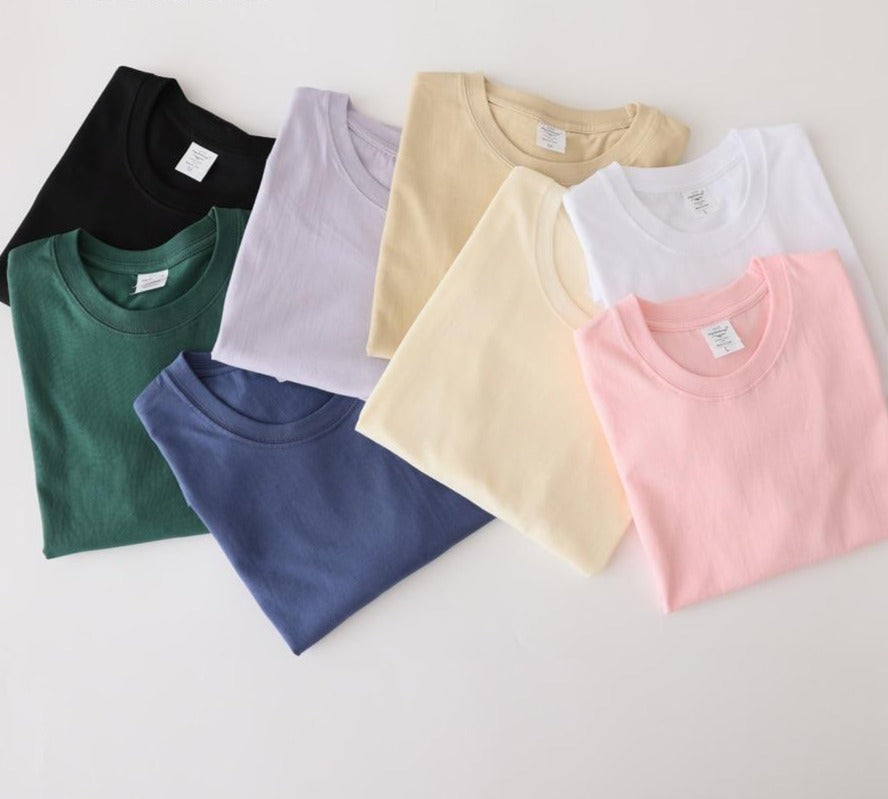 เสื้อยืดผู้หญิงคอวีสีพื้น เสื้อยืดผู้หญิงผ้าฝ้าย 100% เสื้อยืดแขนสั้นผู้หญิง เสื้อท่อนบน