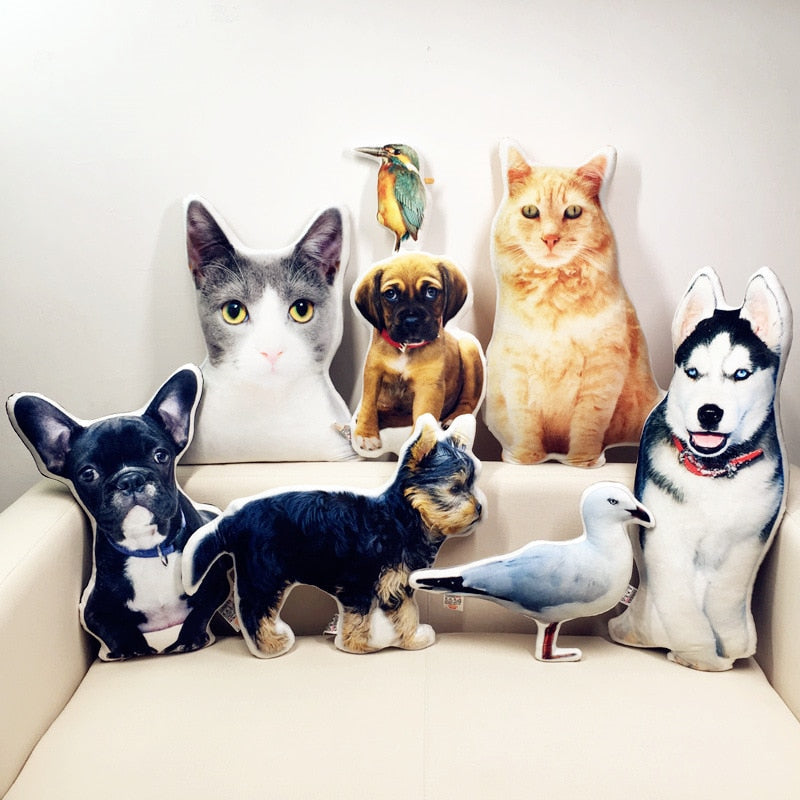 หมอน DIY ปรับแต่งรูปภาพของขวัญสุดสร้างสรรค์ หมอนรูปสุนัข ของเล่นตุ๊กตาผ้าขนนุ่ม หมอนอิงสำหรับโซฟาและรถยนต์