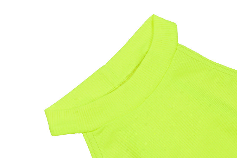 ชุดบอดี้สูทเซ็กซี่สีเขียวนีออน แดง ส้ม ปี 2022 เสื้อผ้าฤดูร้อนสำหรับผู้หญิง จั๊มสูทสตรีทแวร์ลำลอง