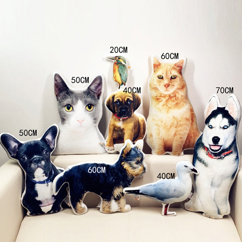 หมอน DIY ปรับแต่งรูปภาพของขวัญสุดสร้างสรรค์ หมอนรูปสุนัข ของเล่นตุ๊กตาผ้าขนนุ่ม หมอนอิงสำหรับโซฟาและรถยนต์