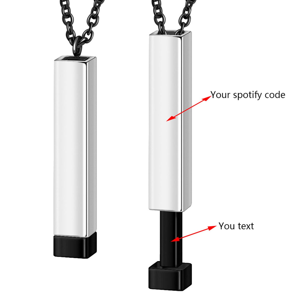 สร้อยคอโช้คเชือกดึงกลับได้คู่ เพลงโปรด รหัส Spotify เพลงสั่งทำพิเศษ