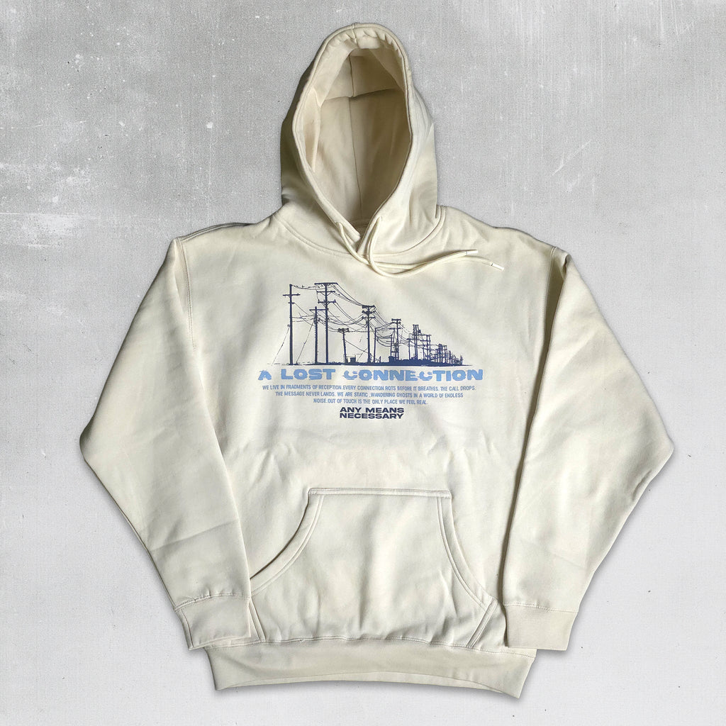 เสื้อฮู้ดแบบสวม Lost Connection สีขาวกระดูก