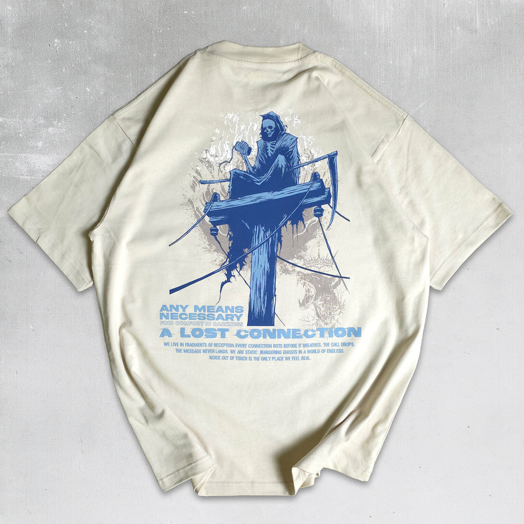 เสื้อยืด Lost Connection สีขาวกระดูก