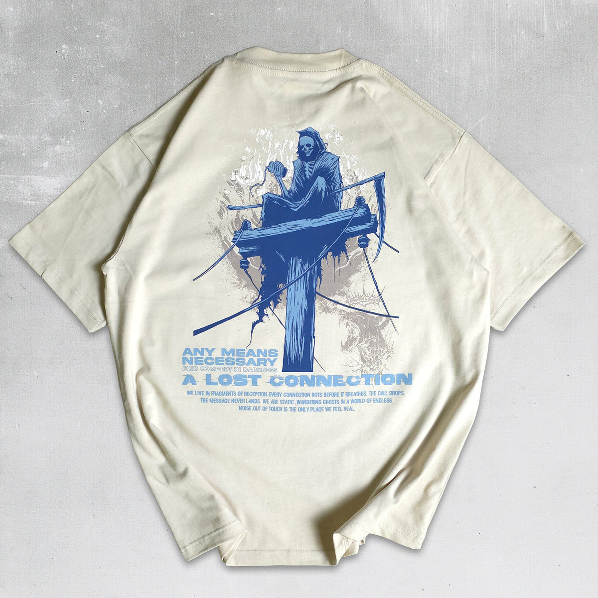เสื้อยืด Lost Connection สีขาวกระดูก