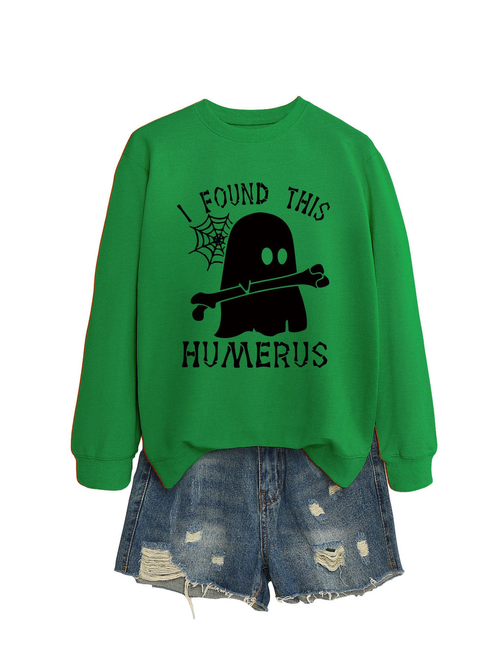ฉันเจอเสื้อสเวตเตอร์คอกลมทรงหลวม HUMERUS ตัวนี้