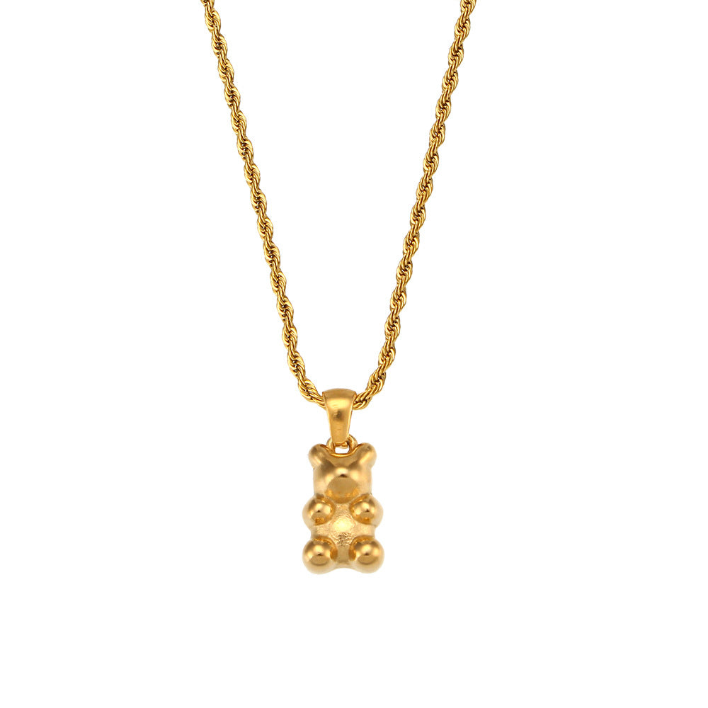 สร้อยคอจี้หมีเซอร์โคเนียม 18K