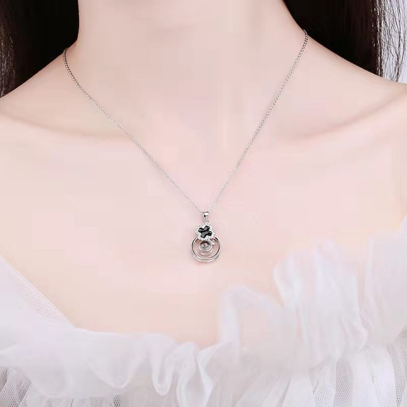 สร้อยคอเงิน S925 อะไหล่จี้โปรเจกชันสำหรับผู้หญิง