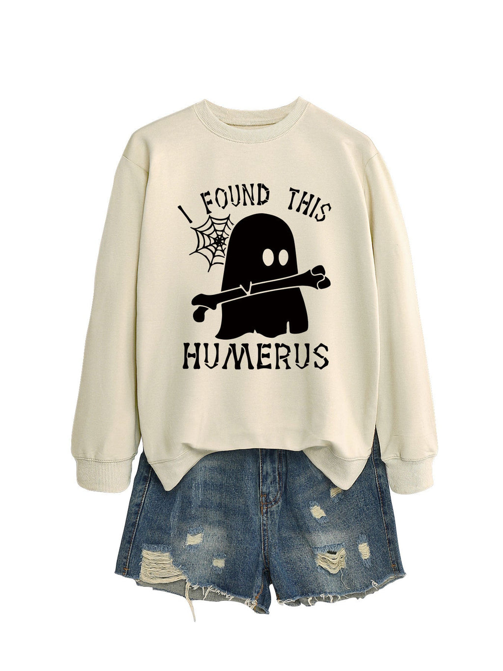 ฉันเจอเสื้อสเวตเตอร์คอกลมทรงหลวม HUMERUS ตัวนี้