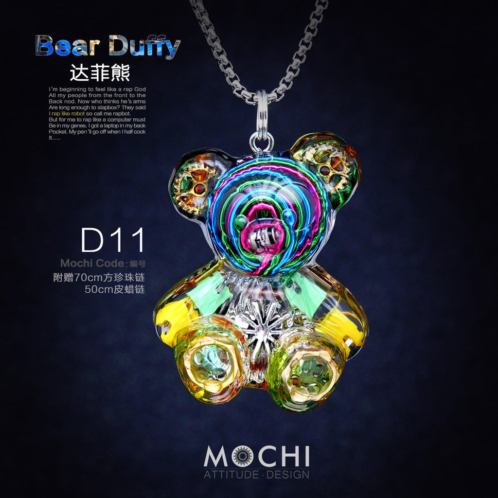 เสื้อสเวตเตอร์พร้อมจี้สร้อยคอคู่ Duffy Bear สไตล์ไซเบอร์พังก์สุดสร้างสรรค์