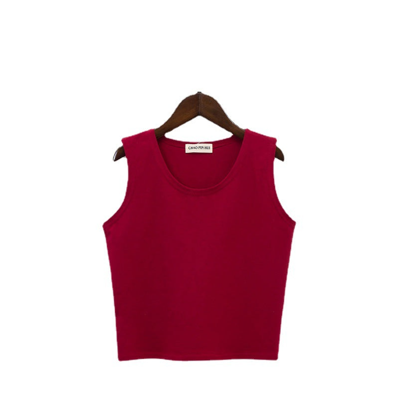 เสื้อกล้ามกีฬาสีพื้นแบบคล้องคอโชว์เอว