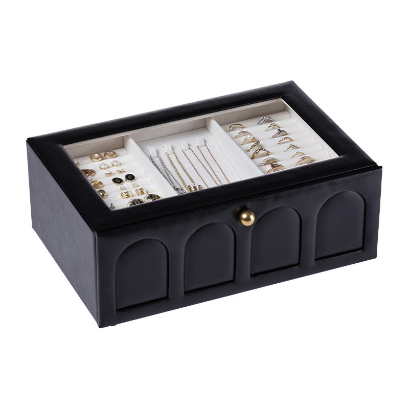 European and American high-end flip three-layer jewelry box