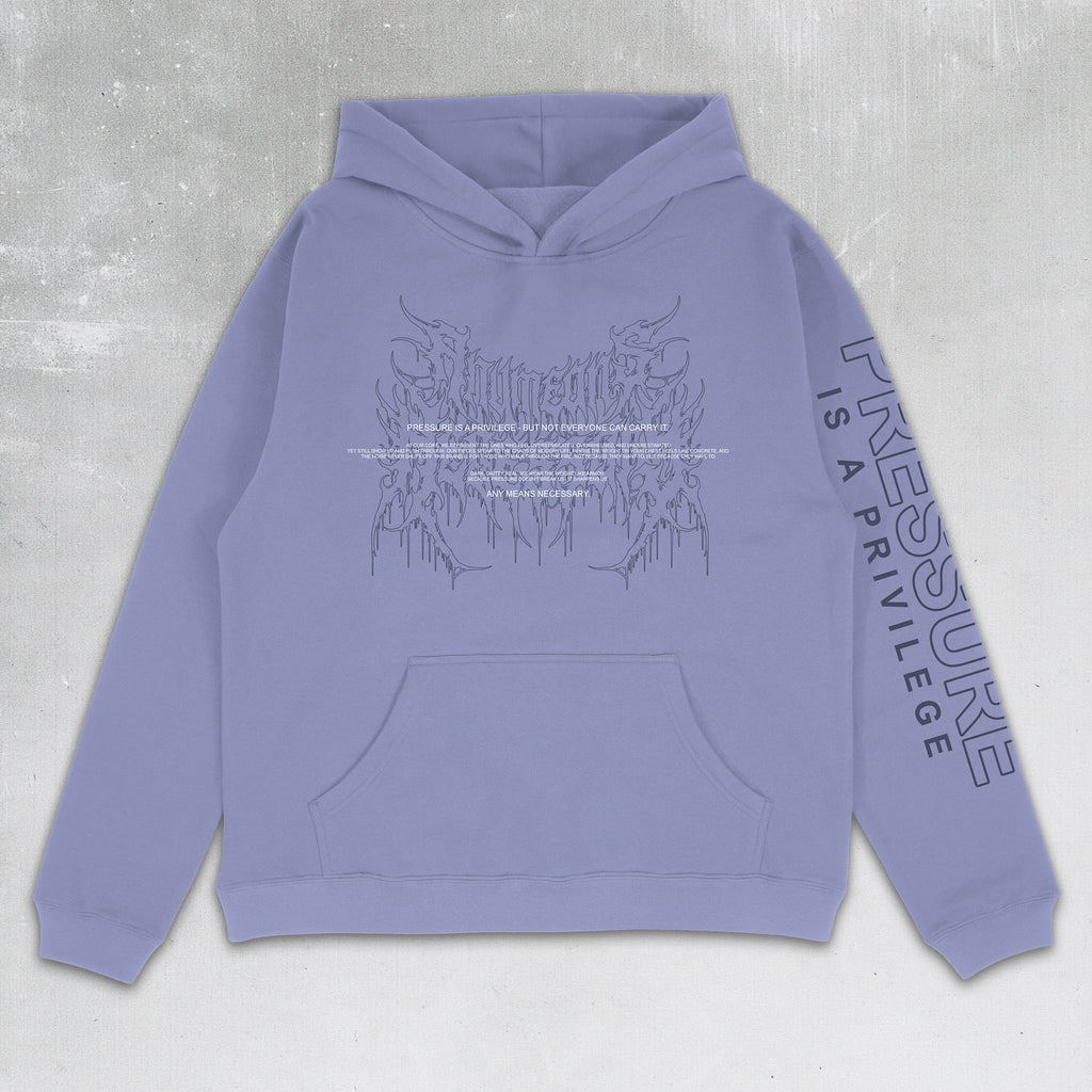 เสื้อฮู้ดแบบสวม Pressure สีองุ่น