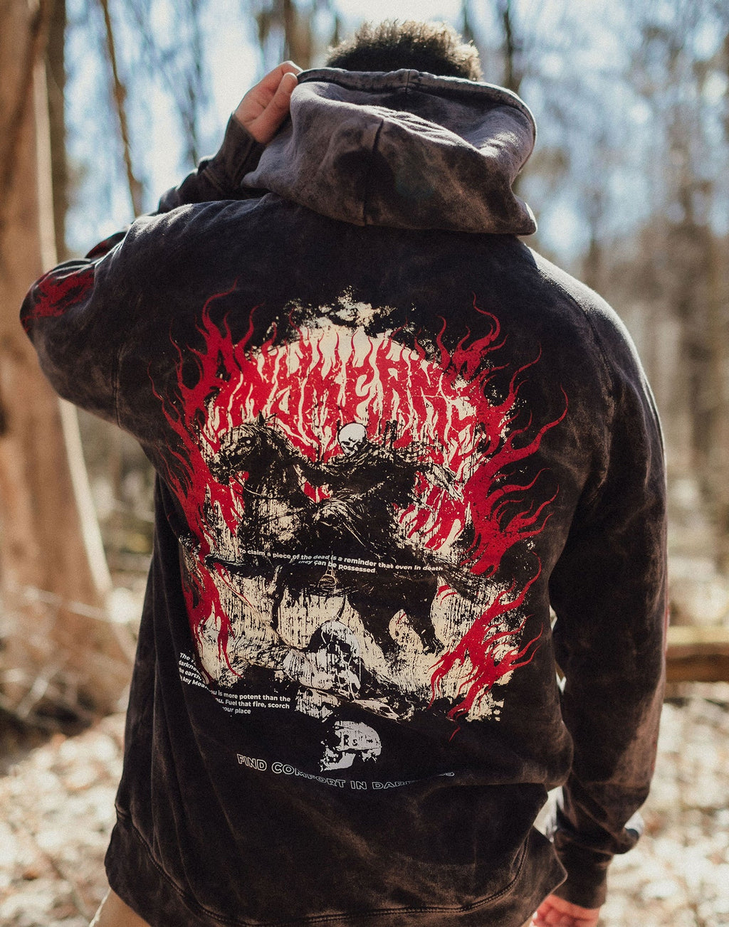 เสื้อฮู้ดแบบสวม Reclaimer สีดำวินเทจ