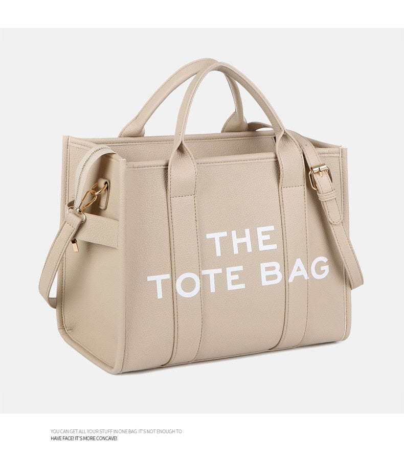 กระเป๋าทรง Tote สำหรับผู้หญิง สะพายข้าง ลำลอง ใบใหญ่ หนัง PU
