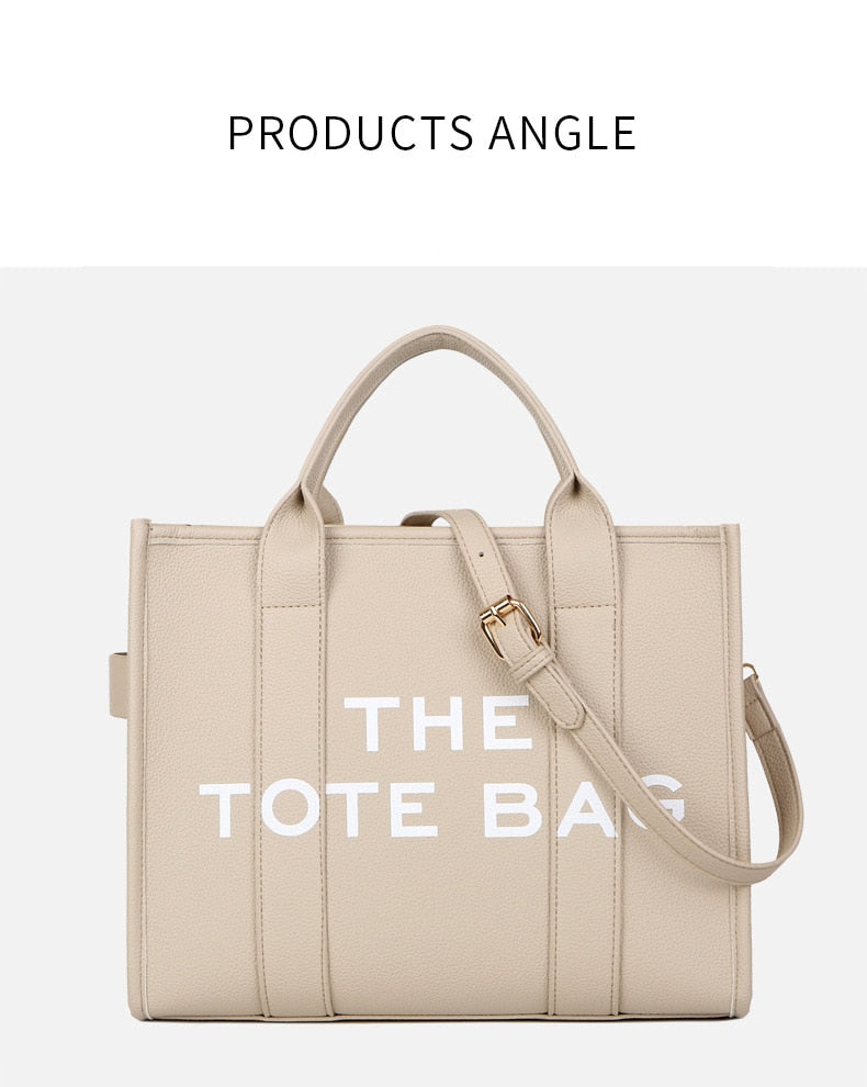 กระเป๋าทรง Tote สำหรับผู้หญิง สะพายข้าง ลำลอง ใบใหญ่ หนัง PU
