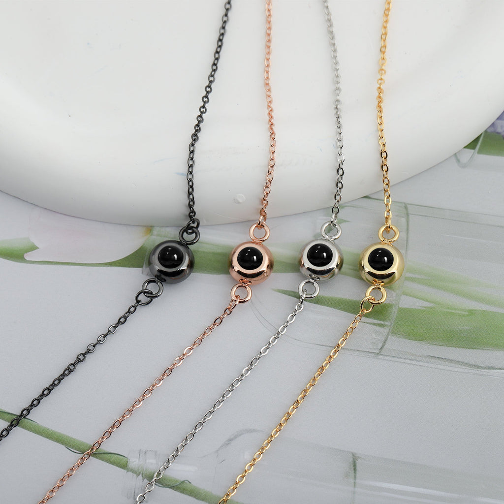 สร้อยข้อมือถักสเตนเลสไทเทเนียมแบบใส่รูปภาพได้ ออกแบบมาเพื่อการแสดงผลสีตามรูปภาพ