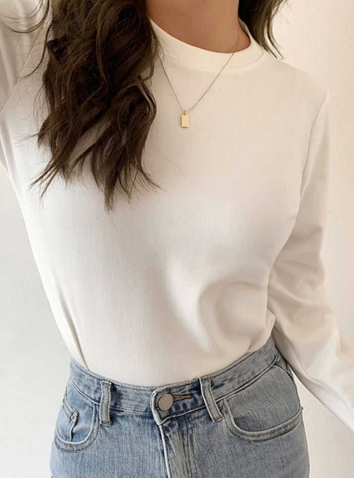 เสื้อสลิมฟิตแขนยาวสำหรับสวมทับฤดูใบไม้ร่วงและฤดูหนาว เสื้อเชิ้ตผู้หญิงลำลองแบบเรียบสไตล์โกธิค
