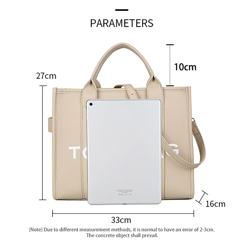 กระเป๋าทรง Tote สำหรับผู้หญิง สะพายข้าง ลำลอง ใบใหญ่ หนัง PU